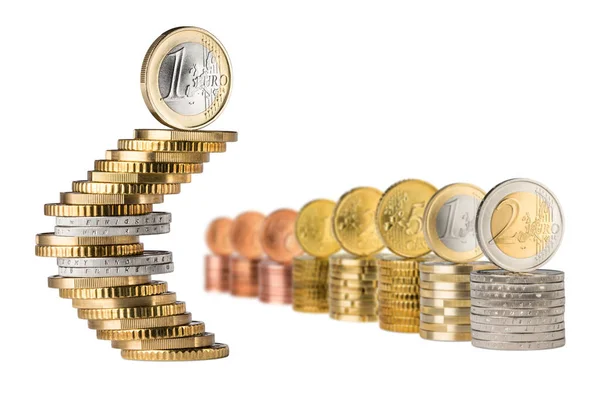 Euro symbole pile rangée — Photo