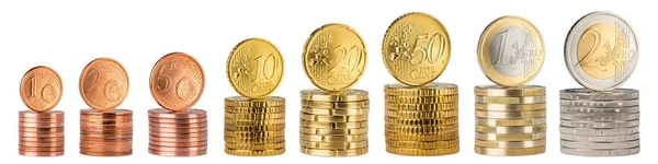 Coleção pilha de moedas de euro — Fotografia de Stock