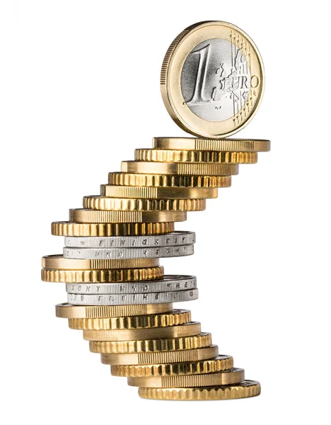 Euro coin symbol stack — Stock Photo, Image