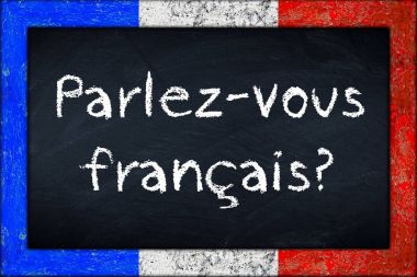 Parlez-vous francais blackboard franceh bayrak çerçeve ile