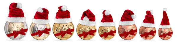 Bono de Navidad euro y moneda de centavo concepto conjunto — Foto de Stock