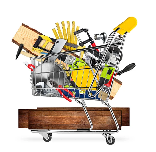 GDS-marknaden shopping cart koncept — Stockfoto