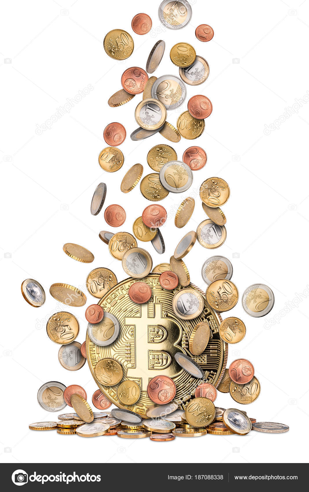 Euro bitcoin money coin rain concept — Stock Editorial Photo ©  stockfoto-graf #187088338