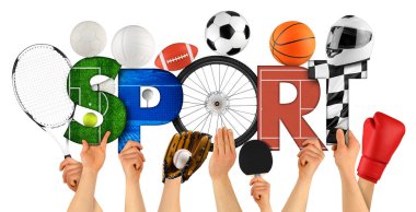 Sporcular ellerinde renkli harflerle spor süslemesi yapıyorlar.