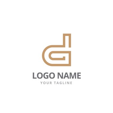 D Harfi Veri Hattı Logo Tasarımı