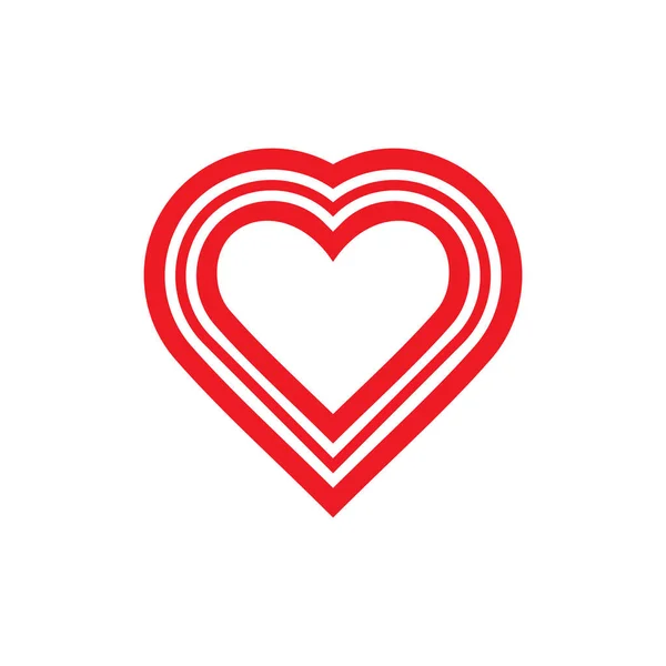 Κόκκινη καρδιά σε λευκό φόντο. — Διανυσματικό Αρχείο