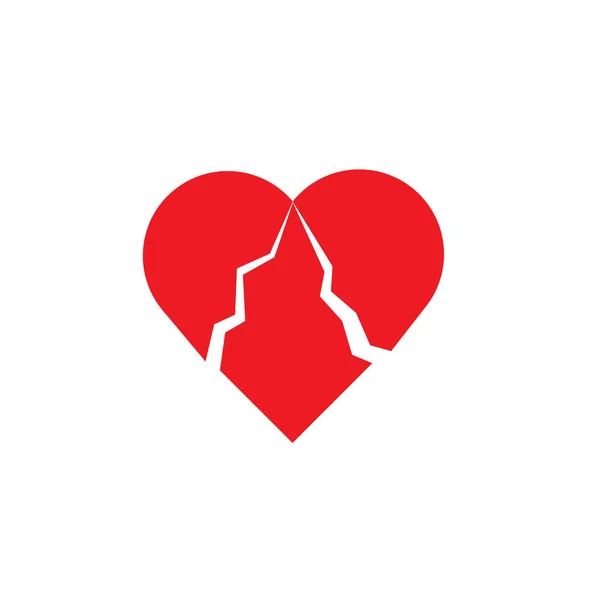La imagen vectorial del corazón roto . — Vector de stock