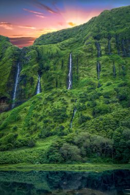 Waterfalls in Flores Island clipart