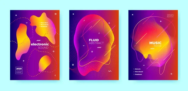 Fioletowe tło płynów. Gradient Music Design. — Wektor stockowy