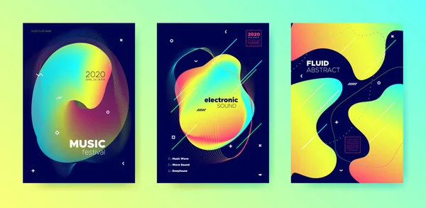 Disegno musicale al neon. Layout minimo. Elettronica — Vettoriale Stock