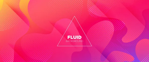 Colorful 3d Fluid Banner. Geometric Background. — Stock Vector