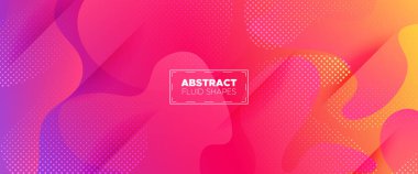 Çok renkli 3d Akışkan Banner. Hareket 