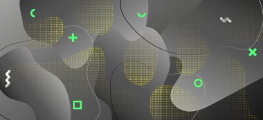 Siyah Sıvı Poster. Yaratıcı Geometrik 