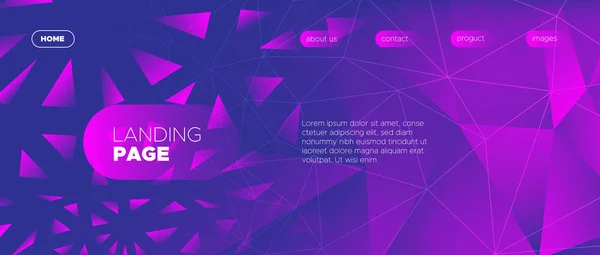 Blue Landing Page 'de. Vektör Çokgen Duvar Kağıdı. — Stok Vektör