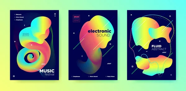 Neon Music Party. Modèle de gradient. Électronique — Image vectorielle