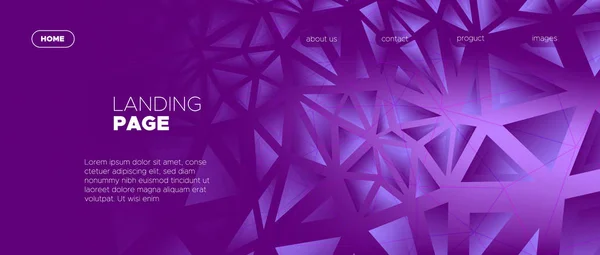 Gradient Landing Page. Grafisches polygonales Banner. — Stockvektor