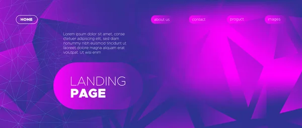 "Blue Landing Page". Векторная многоугольная схема . — стоковый вектор