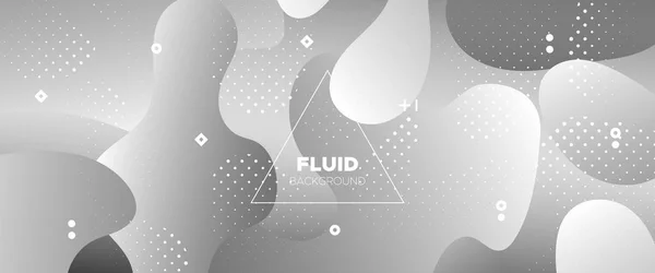 Wave Fluid Shapes. Fondo de pantalla Monocromo Memphis . — Vector de stock