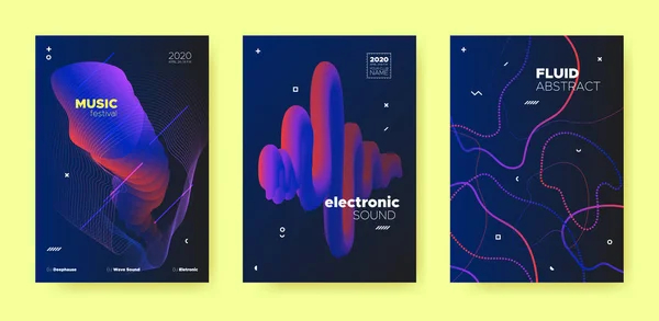 Abstrait Fluid Design. Music Flyer. Techno Dj — Image vectorielle