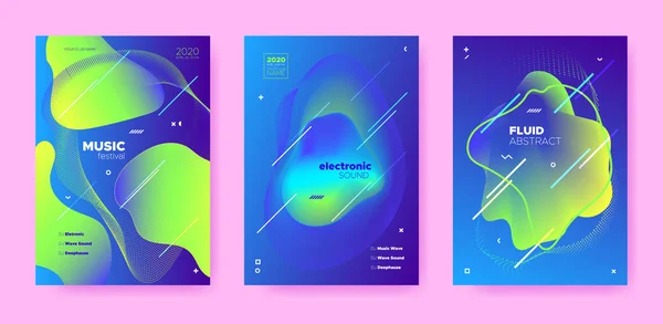 Electronic Festival. Dj Flyer. Blue Futuristic — Stock Vector