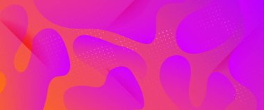 3d Akışkan Arka Plan. Pembe Degrade Broşür. 