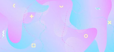 Memphis Pastel Geçmişi. Geometrik Sıvı Kapağı. 