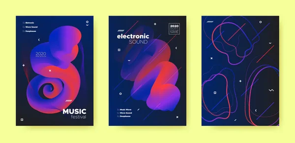 Abstrait Fluid Concept. Music Flyer. Maison Dj — Image vectorielle