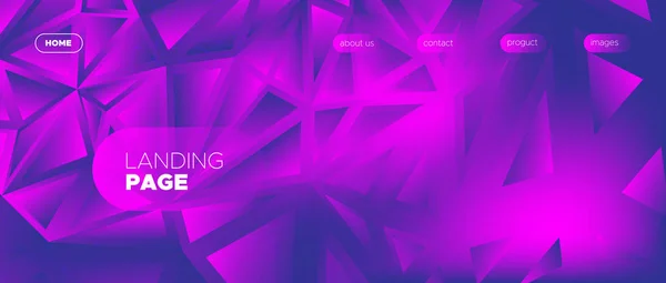 Violet Landing Page. Vector Polygonal Banner. — Stock Vector