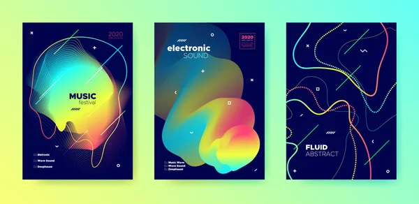 Banner de música de neón. Líneas futuristas. Electrónica — Archivo Imágenes Vectoriales