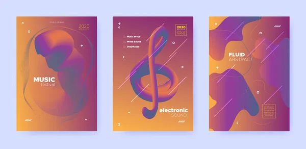 Gradient Flow Shapes. Template van het nachtfeest. — Stockvector