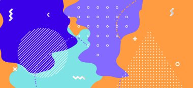 Parlak Memphis Şekli. Moda Soyut Duvar Kağıdı. 