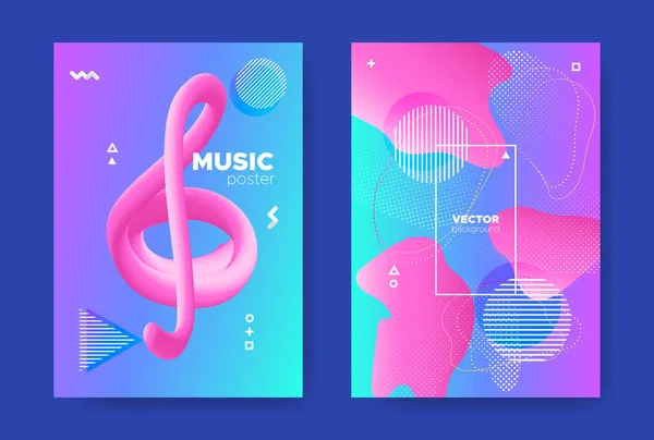 Banner de música rosa. Fondo de sonido electrónico . — Vector de stock