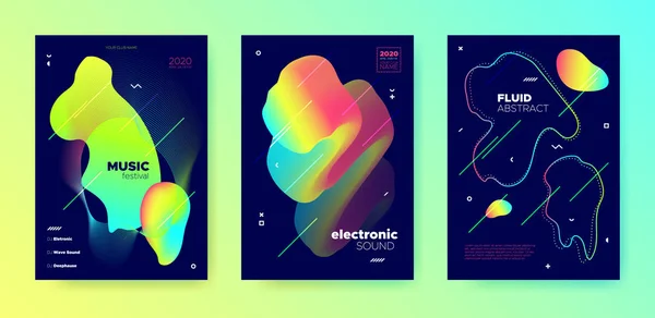 Vivid Music Banner. Gradient Lines. Electronic — 스톡 벡터