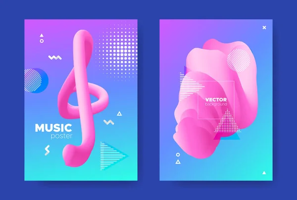 Banner de música rosa. Fondo de sonido electrónico . — Vector de stock
