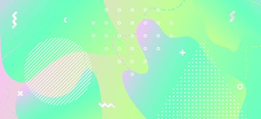 Soyut Pastel Banner. Geometrik Sıvı Şekiller. 
