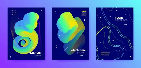 Modern Music Poster. Gradient Lines. Trance — 스톡 벡터