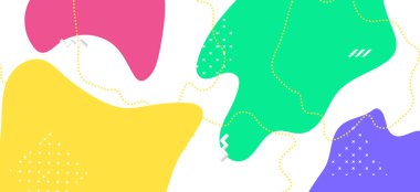 Çok renkli Memphis Tasarımı. Vektör Geometriği 