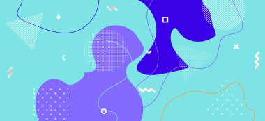 Renkli Memphis Banner. Yaratıcı Özet 