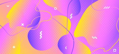 Renkli Sıvı Posteri. Moda Memphis 