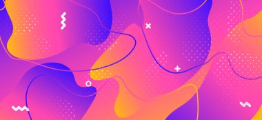 Gradyan Sıvı Şekiller. En Düşük Memphis Dokusu. 