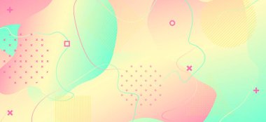 Pastel Renkli Broşür. Kırmızı Geometrik Desen. 