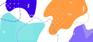 Çoklu Renkli Memphis Şekli. Hipster Özeti 