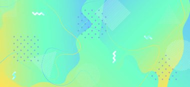 Vektör Memphis Banner. Moda Akımı Şirketi 