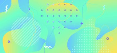 Vektör Memphis Banner. Asgari Sıvı Web Sitesi 