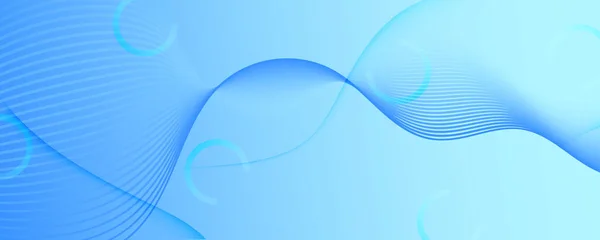 Blue Gradient Background. Bannière de lignes de fluide 3d . — Image vectorielle