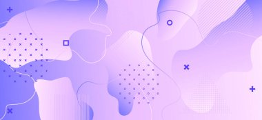 Pastel Mor Broşür. Violet Geometrik Şekilleri. 