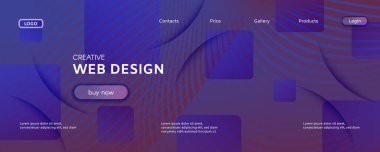 Mavi Dinamik Soyut. Flow Shape Banner. 3d 