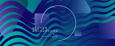 Karanlık Dinamik Dalga. Akış Soyut Flyer. Vektör 