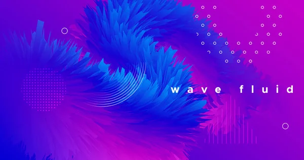 Blue Flow Futuristic Liquid. Color Formas de moda . — Vector de stock