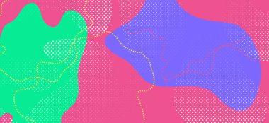 Renkli Memphis Şekli. Moda Özeti 